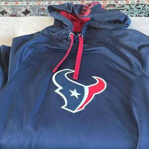 Men's Houston Texans Navy Logo Pullover Hoodie (M)(Used)